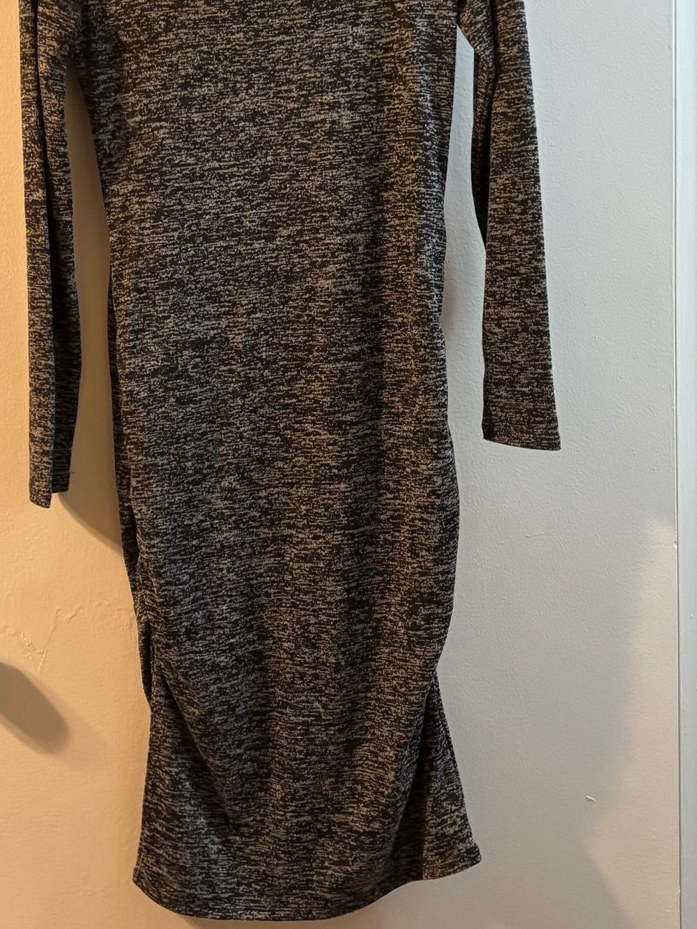 Joe Fresh Heathered Long Sleeve Knit Dress - Charcoal/Gray